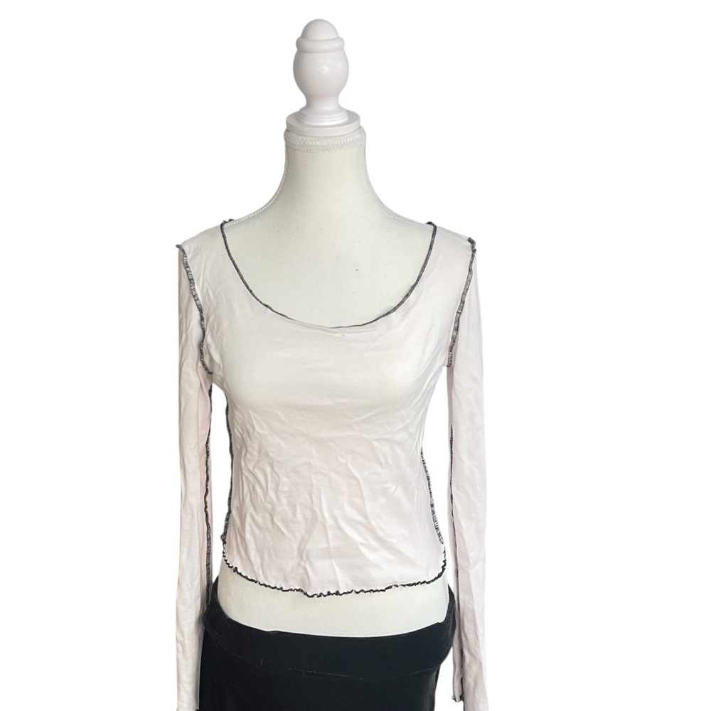 Topshop White Long Sleeve Tee